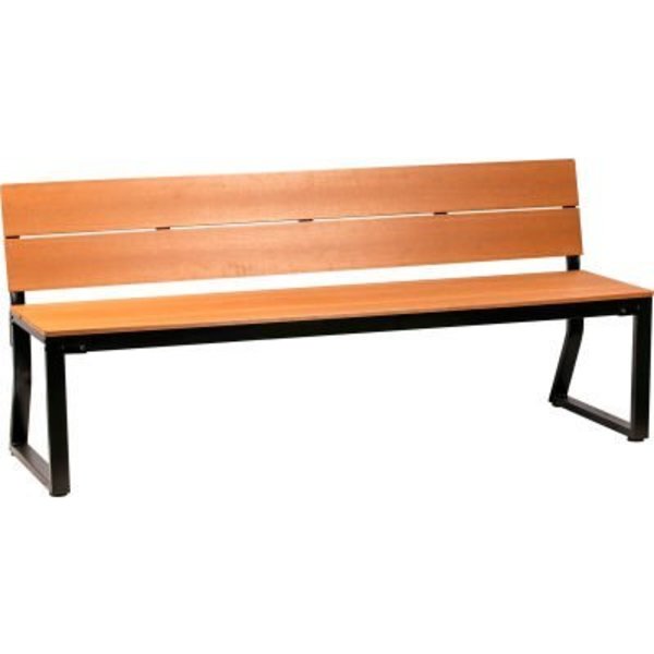 Lorell Lorell® Outdoor Bench w/ Backrest, Teak LLR42690